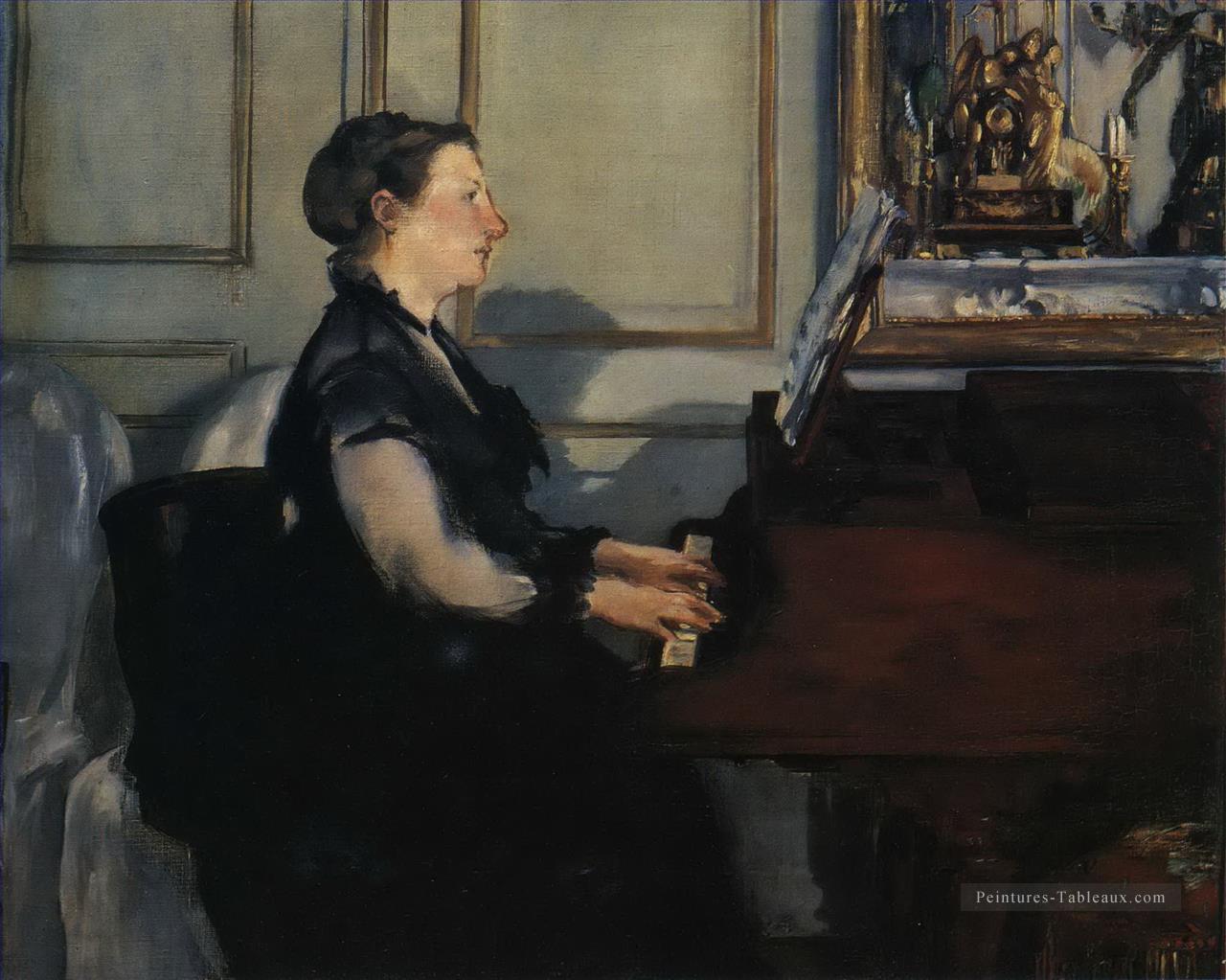 Madame Manet au piano Édouard Manet Peintures à l'huile